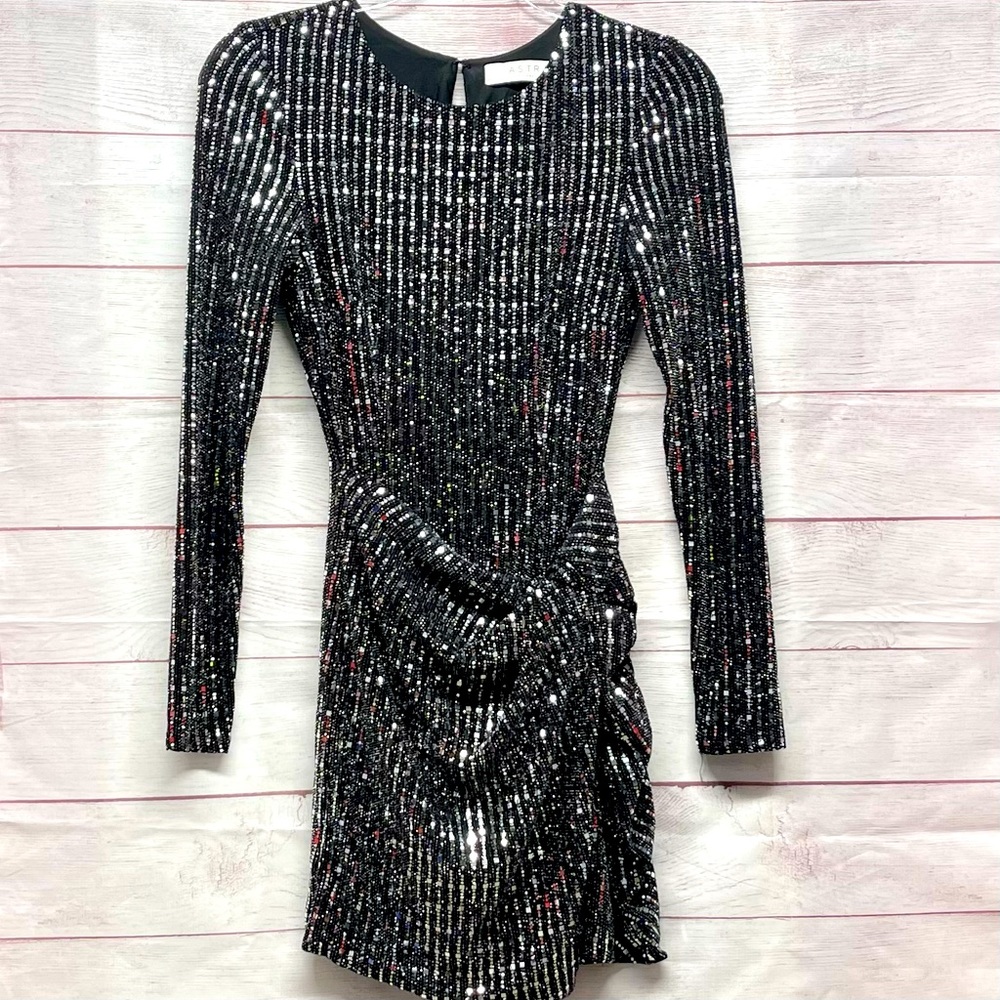 ASTR The Label, Black Sequin Mini Dress Size XS